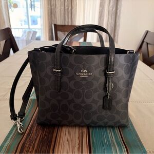 Coach Mollie 25 Navy Blue/ Black Tote Crossbody